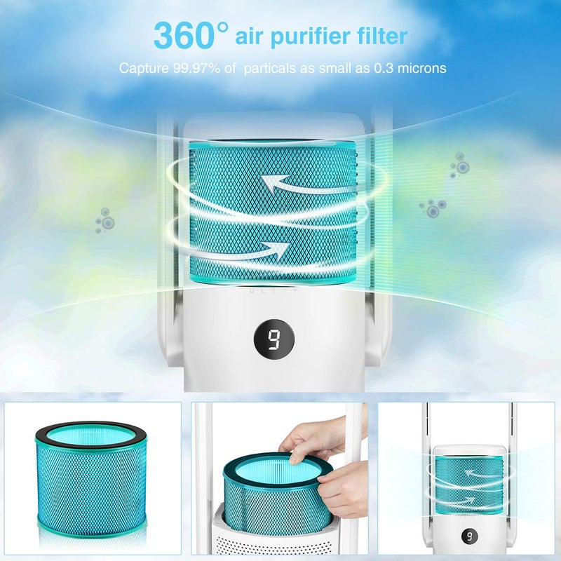 U ULTTY فلتر بديل ULTTY H13 HEPA مع طلاء طبي، فلتر HEPA حقيقي لمروحة تنقية R021 / R020، متوسطة - Image 2